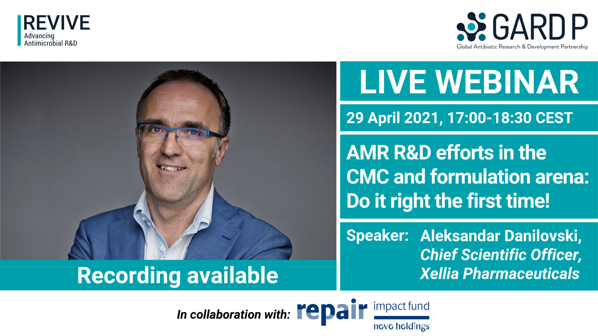 AMR R&D efforts in the CMC and formulation arena: Do it right the first time!